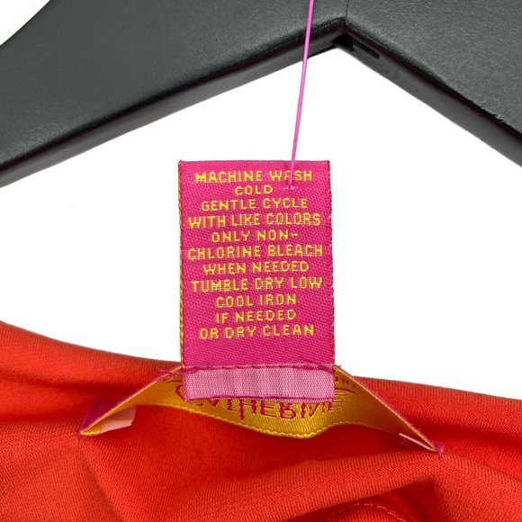 CATHERINE MALANDRINO Tangy Apricot Pleated Sheath Dress Size M - Picture 14 of 16